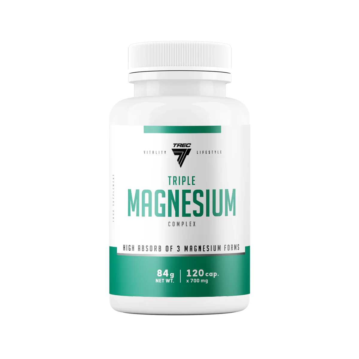 TRIPLE MAGNESIUM COMPLEX es un complemento alimenticio que contiene 3 formas de magnesio de muy fácil absorción: cloruro, citrato y lactato.
